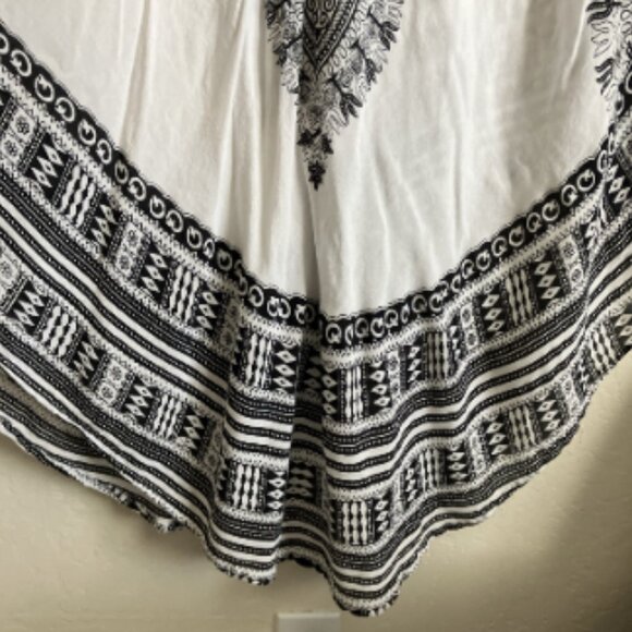 Hawaiian Beach Dress Womens Black White One Size Sleeveless Midi BOHO Mr Buho - Picture 5 of 11